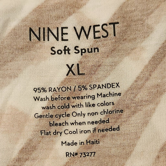 Nine West Light Brown and White Zebra Print Soft Spun Tank Top XL (5163) - Picture 3 of 3